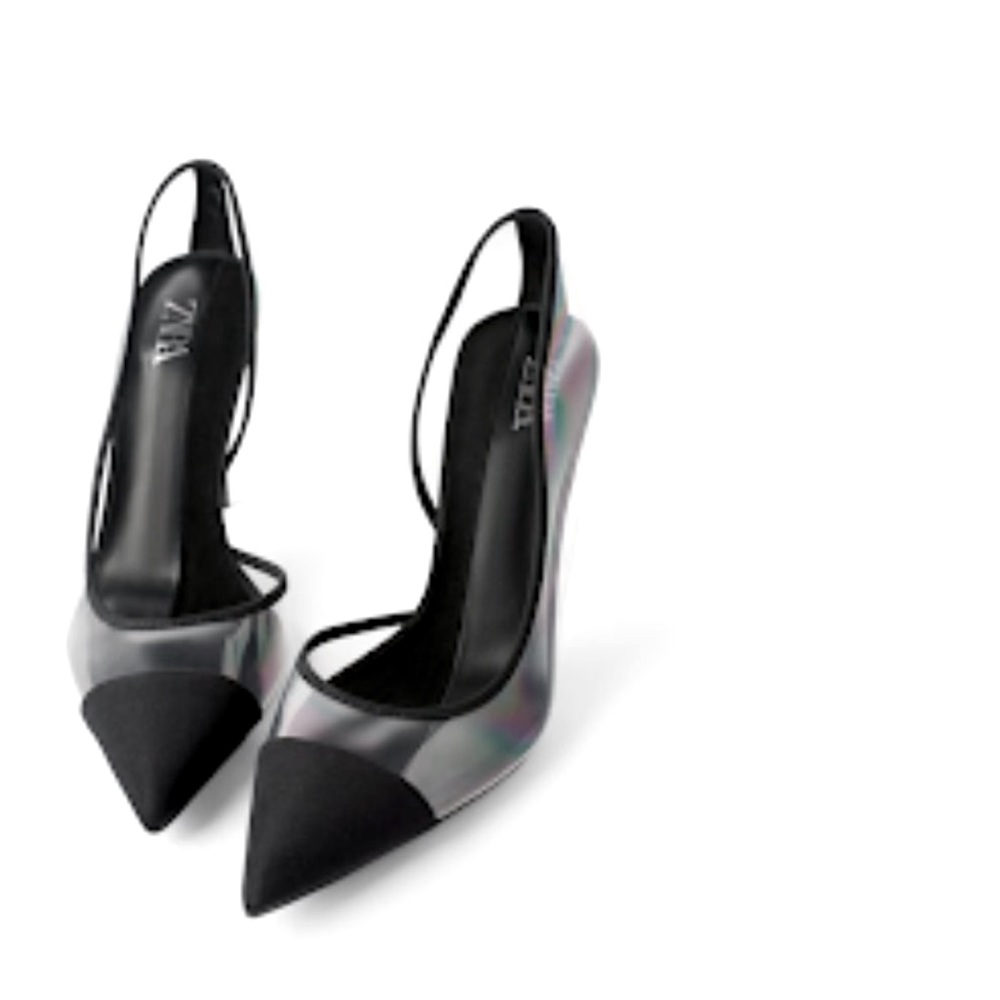 Zara | Clear and Black stilettos